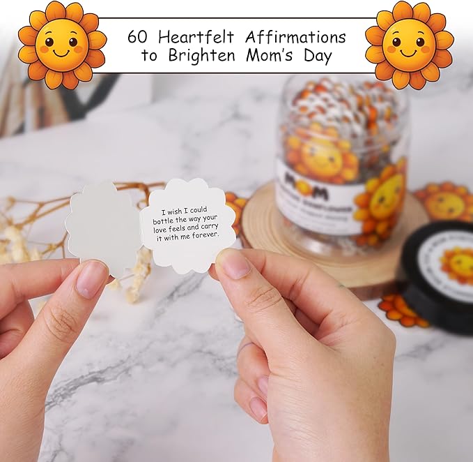 60 Positive Sunflower Cards, Affirmation Cards for Women, Mothers Day Gifts from Daughter or Son, Sunflower Gifts for Mom, Inspirational Messages for Mothers, Wife, Grandma