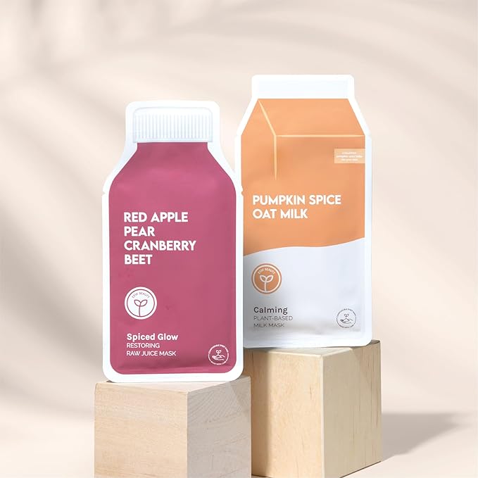 ESW Beauty Pumpkin Spice Oat Milk – Calming Plant-Based Milk Face Mask (6-Pack) – Pumpkin Extract for Dry, Sensitive Skin – Soothes, Reduces Oil & Fights Breakouts