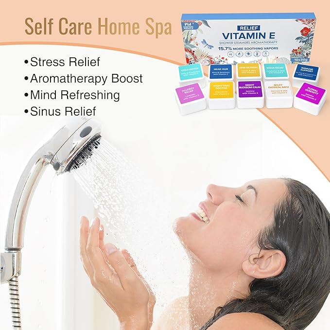 Shower Steamers Aromatherapy 10 Pack - Shower Bombs Birthday Gifts for Women, Men, Mom, Organic Essential Oils, Self Care, Stress Relief, Relaxation Home SPA Christmas