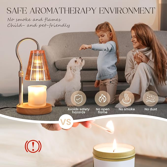 SnowBB Candle Warmer Lamp with Timer Dimmer, Adjustable Height, Birthday Gifts for Women Mom Friend Sister, House Warming Gift New Home Decor, Vintage Wax Melt Warmer, Christmas White Elephant Gifts