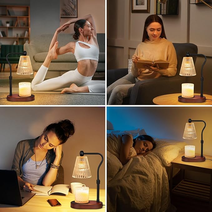 Candle Warmer Lamp with Dimmer, Candle Warmer with Timer Adjustable Height for Scented Wax Jar Candles, Gifts for Women Mom New Home Decor, for Women Mothers Day