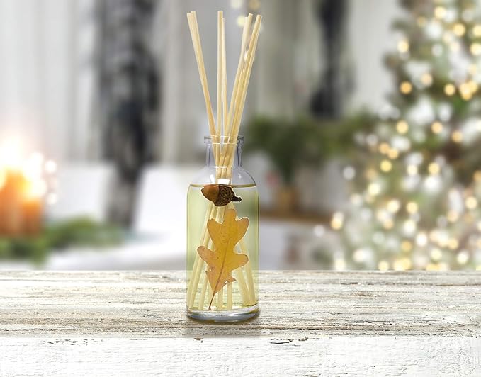 Urban Naturals Spiced Chestnut Reed Diffuser Sticks and Oil Set β Comforting Autumn Scent of Chestnuts, Cinnamon, Clove and Cedar Wood with Real Acorns and Fall Leaves β 3.75 Ounces β Made in The USA