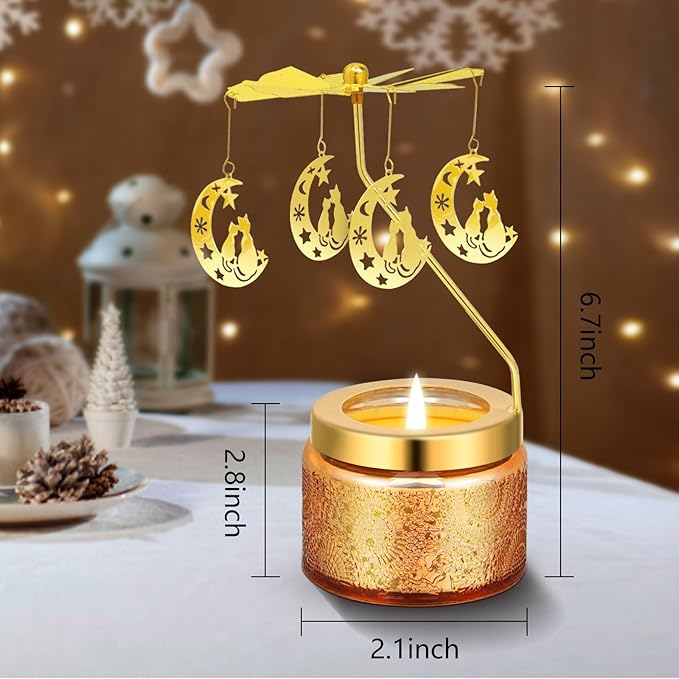 Cat Rotating Scented Candles Gift Set for Birthdays, Christmas, Thanksgiving, or As A Unique Present for Your Mom, Sister, Girlfriend, Colleagues, Friends, or A Dear Friend