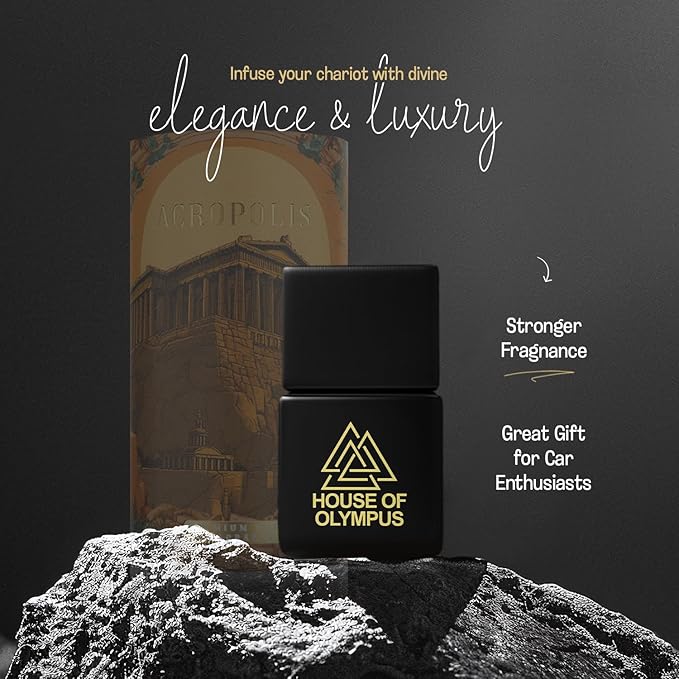 Acropolis Car Air Freshener and Diffuser - 100% Natural Essential Oils - Luxury Car Scent by House of Olympus - Made in USA