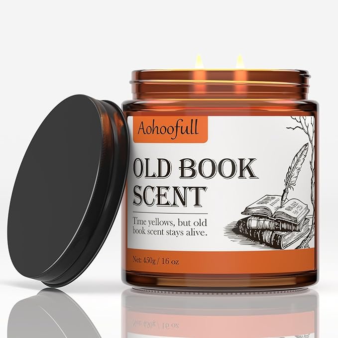 Scented Candles Gifts for Book Lovers,Soy Wax Candles,Inspired Gift Ideas for Readers,Women, Bookworm, Librarian, Men, Friend