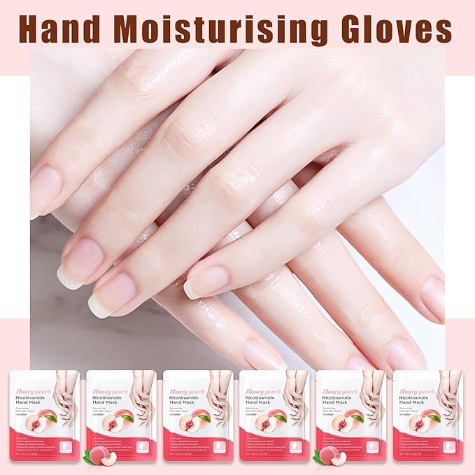 6 Pairs Hand Mask for Dry Cracked Hands,Nourishing Moisturizing Gloves,Hands Moisturizer for Deep Moisturizing,Silky Smooth Moisturizing Gloves,Hand Care Mask Set(G)