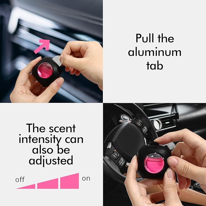 Car Air Fresheners, Peach Berry, 6-Pack, 4ml Each, Car Air Freshener vent clips, Long Lasting Air Freshener, Car Fresheners, Odor Eliminator