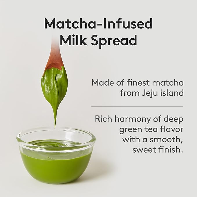 OSULLOC Green Tea Milk Spread (7.05 oz, 200g), Made of Finest Matcha from Jeju Island, Matcha-Infused Spreads
