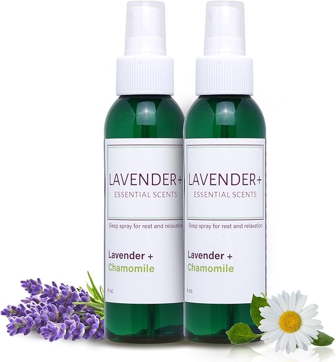 Lavender Sleep Spray for Pillows, Linens & Pajamas – Natural Calming Lavender & Chamomile Aromatherapy Mist with Amethyst & Reiki Energy. Deep Sleep + Bedtime Relaxation for Adults & Kids. 4 ounce (2)