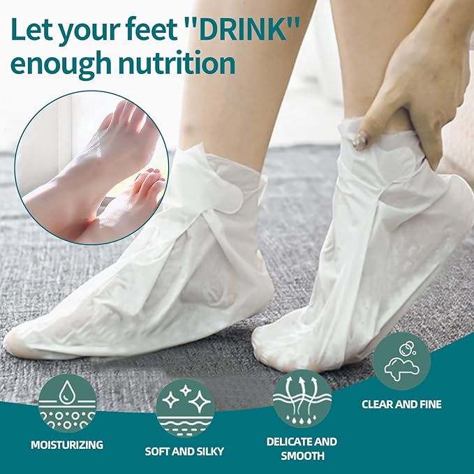 Moisturizing Foot Mask 5 Pack,Hydrating Foot Masks for Dry Cracked Feet,Moisturizing Socks Dry Skin Moisturizer for Soft and Smooth Touch Feet,Foot Care Spa Gifts for Women Men Stocking Stuffers