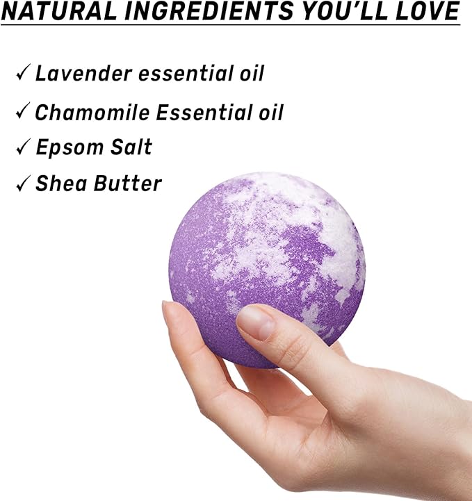 Deep Sleep Bubble Bath Bombs Infused with Lavender Chamomile Essential Oils Moisturizing Bath for Dry Skin and Relaxation Self Care Gift for Women