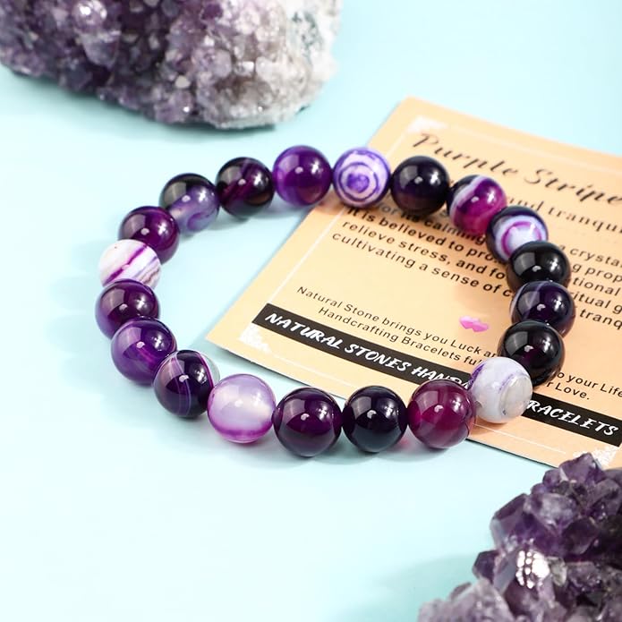 AD Beads 4mm6mm8mm10mm Handmade Bracelet - Natural Gemstone for Peace and Tranquility - Meditation, Yoga, Healing and Energy Gift for Unisex