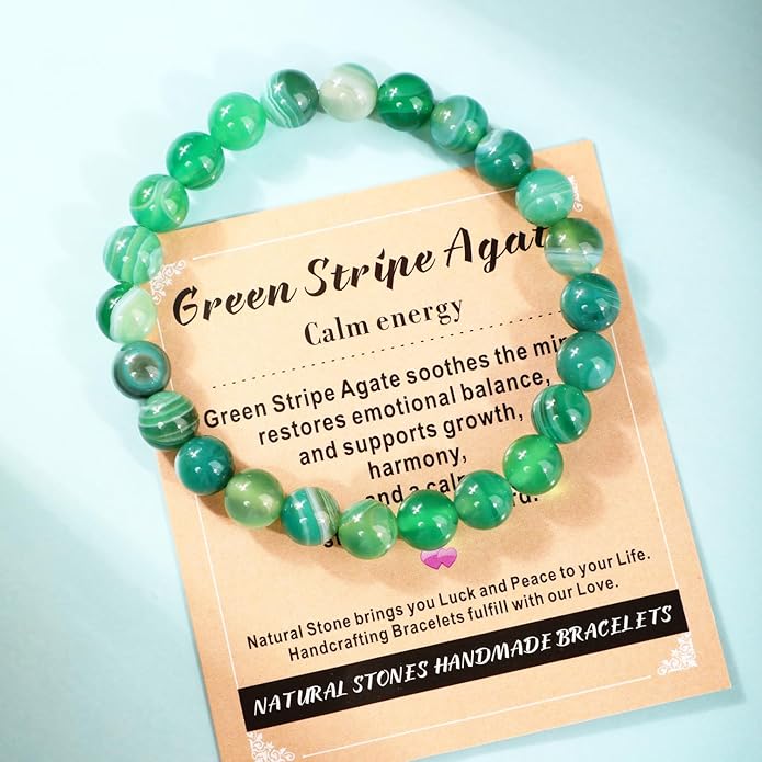 AD Beads 4mm6mm8mm10mm Handmade Bracelet - Natural Gemstone for Peace and Tranquility - Meditation, Yoga, Healing and Energy Gift for Unisex