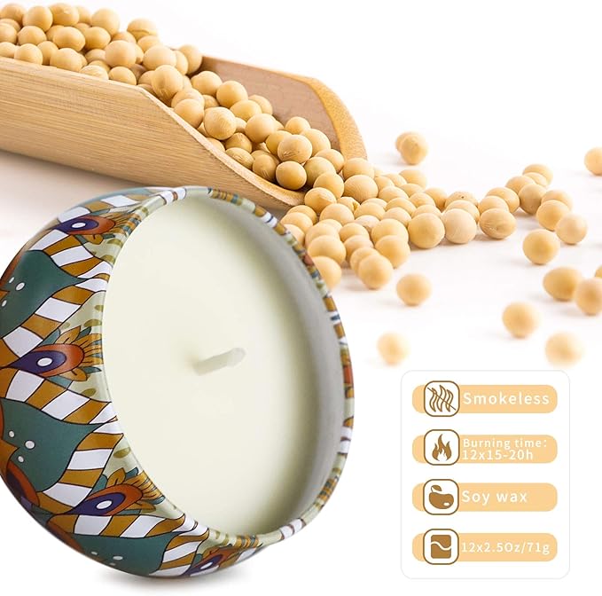 Scented Candles Gift Set,12 Pack Candles for Home Scented, 300 Hour Long Lasting Soy Wax Aromatherapy Candle Set, Birthday Gifts for Women with Gift Box