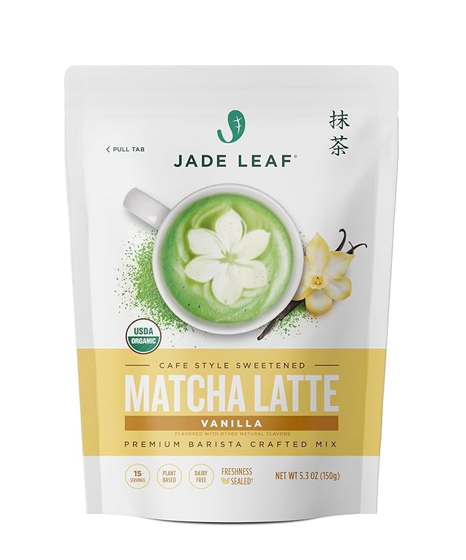Jade Leaf Matcha Organic Cafe Style Vanilla Matcha Latte Green Tea Powder, Premium Barista Crafted Mix, Authentically Japanese, 15 Servings (5.3 Ounces)
