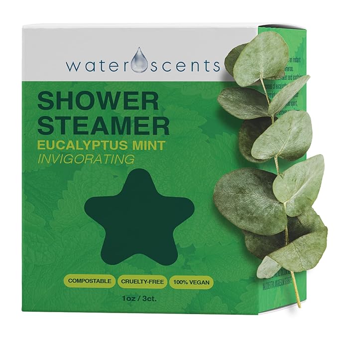 Eucalyptus Shower Steamer Mist – Aromatherapy Flower Fizzy with Spearmint Essential Oils – Vegan, Natural, & Handmade in USA | 3pks