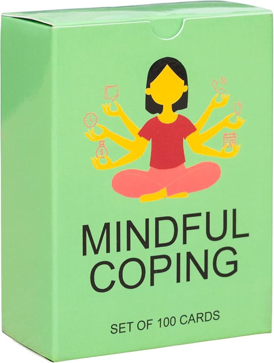 100 Mindful Coping Activity Cards – Self-Care & Stress Management Prompts for All Ages | Portable Travel Deck for Mental Wellness, Focus & Stress Relief