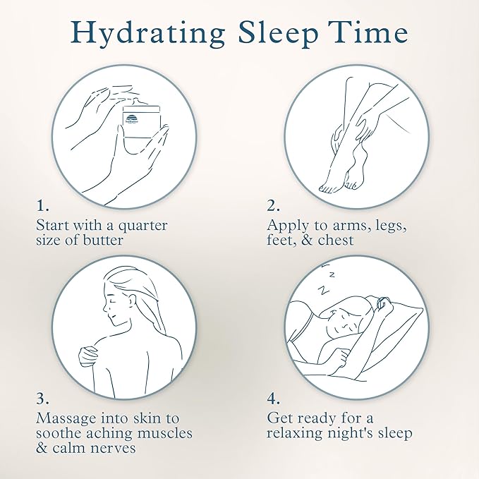 PURPLE CANYON New Look Twilight Whipped Body Butter 8oz | Vanilla Sandalwood Scent | Skin Care with Hops & Valerian Root