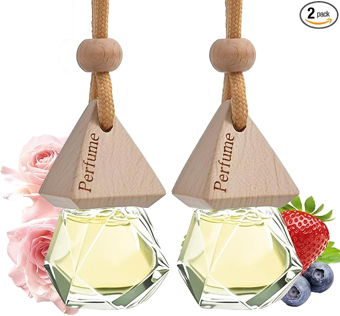 Car Air Freshener Hanging Diffuser – Long-Lasting Essential Oil Scent (Up to 60 Days) – Non-Toxic & Eco-Friendly – 2-Pack Auto Fresheners Made in USA