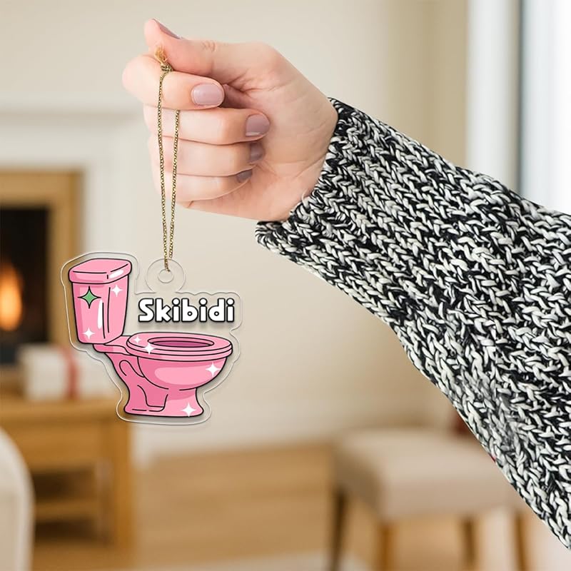 Funny Skibidi Toilet Acrylic Ornament, Toilet Christmas Ornament, Meme Ornament, Gag Gift for Teen Kids, Holiday Decoration Acrylic Ornament β Personalized Christmas Tree