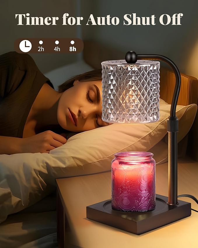 Candle Warmer Lamp with Timer Dimmer Adjustable Height, Birthday Gifts for Women, House Warming New Home Decor Gifts for Mom, Electric Wax Warmer for Jar Candles, Black
