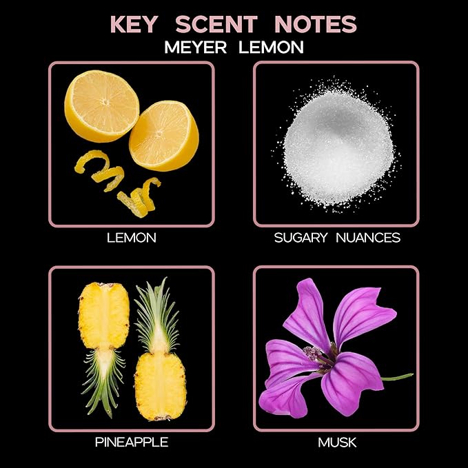 LOVSPA Reed Diffuser Set, Meyer Lemon Scented Oil Diffuser with Sticks, Home Fragrance Accessories for Bathroom Shelf Decor, Aroma Diffusers for Home or Office Desk, USA Made