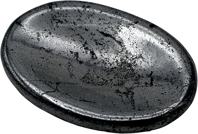 Amazing Gemstone Hematite Worry Stone Crystals and Healing Stones - Worry Stones for Stress Relief Gifts - Piedra Crystal Fidget for Meditation,Relaxation - Unique Stocking Stuffers and Birthday Gift
