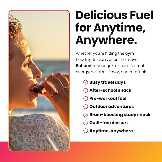 Bahamii - Almond & Date Bars (Honey Cinnamon) - Healthy Snack Bars with Dates - Non-GMO, Gluten-Free, Dairy-Free, Kosher, and No Sugar Added Fruit and Nut Bar - Simple Ingredient Snack (12-Pack)