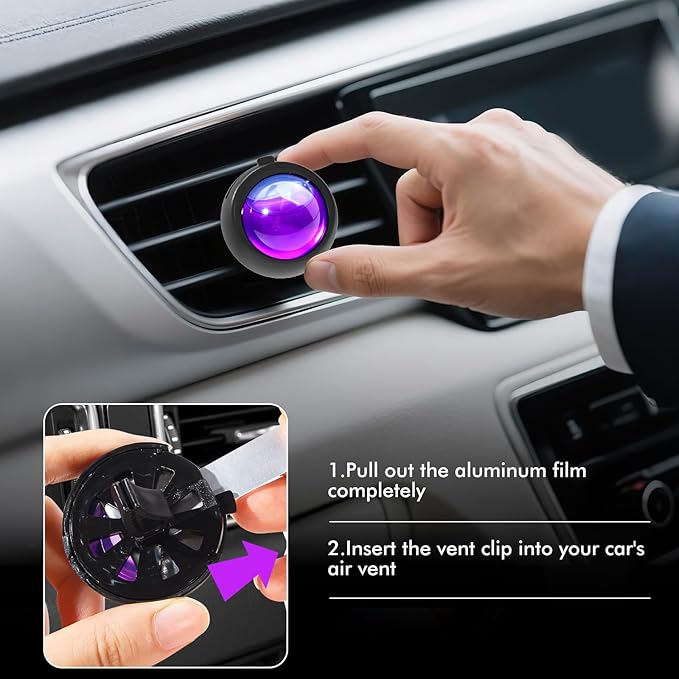 Car Air Freshener Vent Clips, Lavender Scent, 6 Pack, Long Lasting Scent Up to 180 Days, Car Fresheners for Women, Car Vent Clip for Men