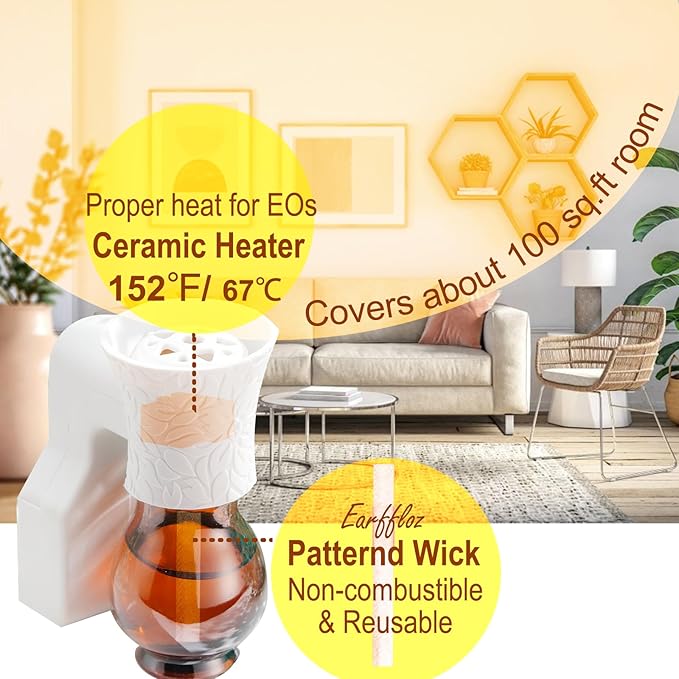 Plug in Air Freshener Creamy Fresh Sweet Rum (1 fl.oz), Diffuser and Essential Oil Set 30 Days' Non-Toxic Plug in Air Freshener Natural Strong Fragrance Room Scent Pluggable Starter Kit