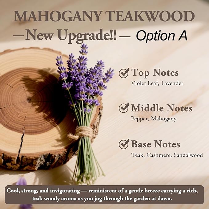 Hanging Car Air Freshener, 2-Pack Car Essential Oil Diffuser, Hanging Air Freshener with Plant-Based Scents, Long Lasting & Non-Toxic for Auto Perfume Odor Eliminator | Invigorating Teakwood