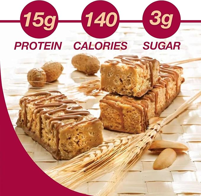 ProtiDIET Peanut Surprise High Protein Bar, No Trans Fat, Nutrient Rich Protein Fiber Bars - High Protein Snacks for Adults - Healthy On-the-Go-Snack - 7 Delicious Peanut Meal Bars Per Box