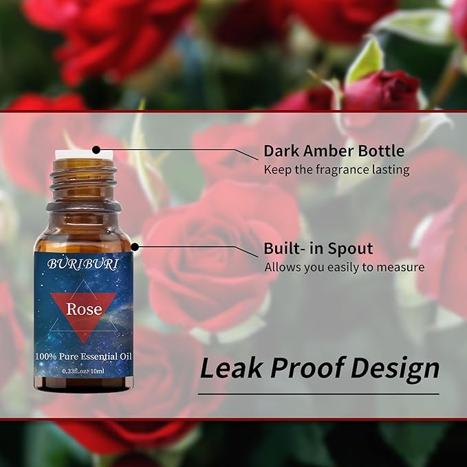 Rose and Sandalwood Essential Oil, 100% Pure, Undiluted, Natural, Organic Aromatherapy Essential Oils Gift Set, 10MLx2