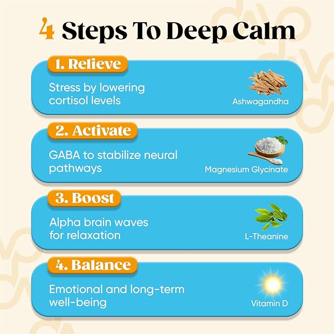 Venture Pal Calming Powdered Drink Mix, Magnesium Glycinate, Ashwagandha, L-Theanine,Vitamin D, Lions Mane, Sugar Free Magnesium Supplement Blend for Relax & Focus, Non GMO, Vegan, On The Go