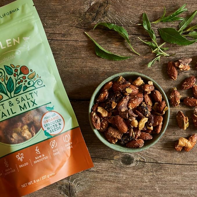 Lark Ellen Farm Sweet and Salty Nut and Seed Trail Mix, Gluten Free Trail Mix Bags, Grain Free Healthy Snacks, Certified Organic, Non-GMO, Paleo, Vegan (8 oz, 3 Pack)