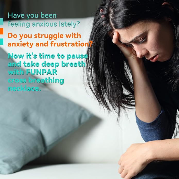 Cross Breathing Necklace for Anxiety, Inspirational Bible Verse Mindfulness Pendant Necklace, Stainless Steel Meditation Breathwork Tool, Anxiety Relief Items for Teens Gift