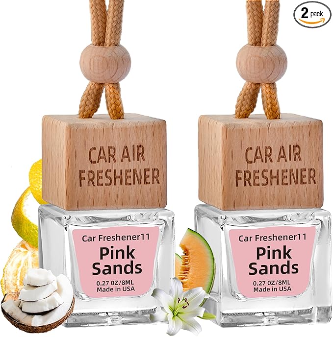 Car Air Freshener Hanging Diffuser – Long-Lasting Essential Oil Scent (Up to 60 Days) – Non-Toxic & Eco-Friendly – 2-Pack Auto Fresheners Made in USA