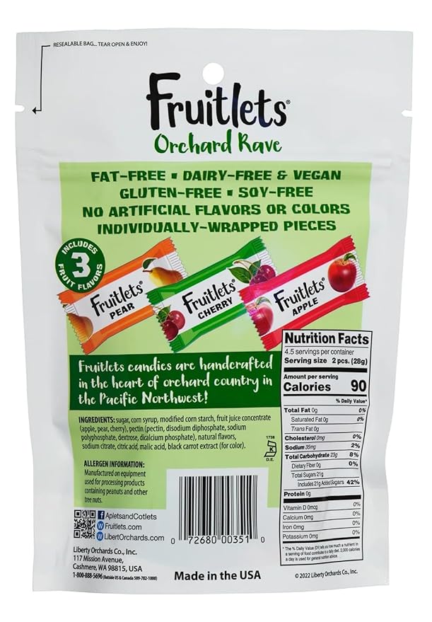 Liberty Orchard Fruitlets Soft Fruit Candies 4.5 oz (Orchard Rave)