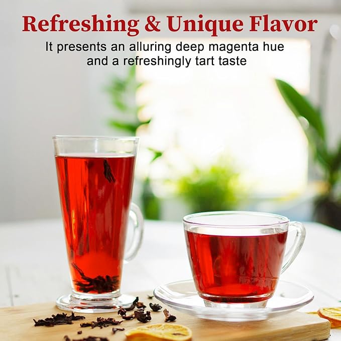 FullChea- Hibiscus Flowers, 4oz/114g, Cut & Sifted - Dried Hibiscus Tea Loose Leaf - Flor de Jamaica - Non-GMO - Caffeine-free - Support Digestion