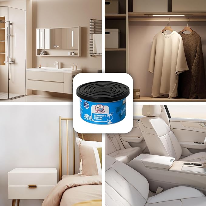 IKEDA Car Air Freshener & Car Odor Eliminator for Auto or Home,Office, 60 Days Long Lasting Scent Cans Freshener, 1.5 Oz Each, 4 Cans, Ocean Fruit Juice