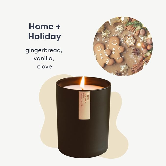 Calyan Wax Co. Soy Wax Candle, Home + Holiday Scented Candle, 75 Hour Burn Time, Aromatherapy Soy Candles, Non Toxic & Vegan Soy Wax, Black Tumbler Scented Candles, 10.2oz