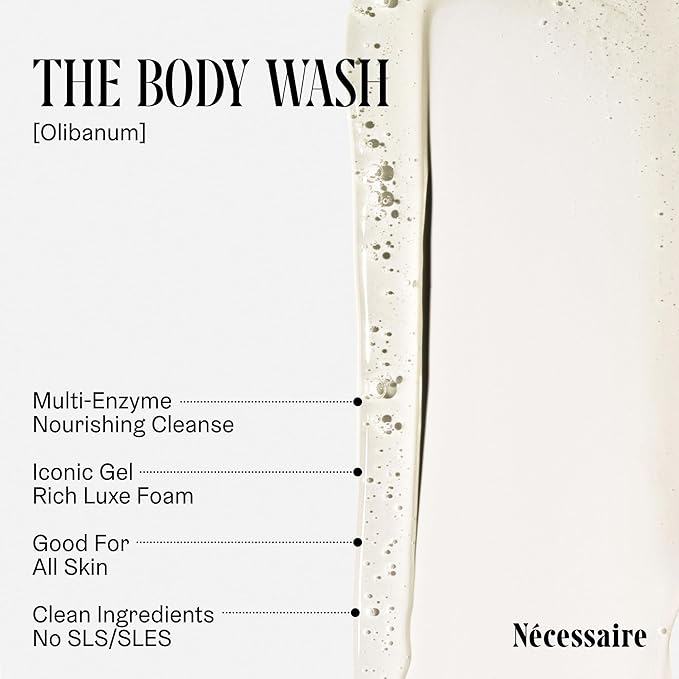 Nécessaire Body Essentials Set – Travel-Size Body Wash, Body Lotion + Deodorant | For Women + Men | Dermatologist-Tested. Hypoallergenic | Aluminum-Free Deodorant (Olibanum)