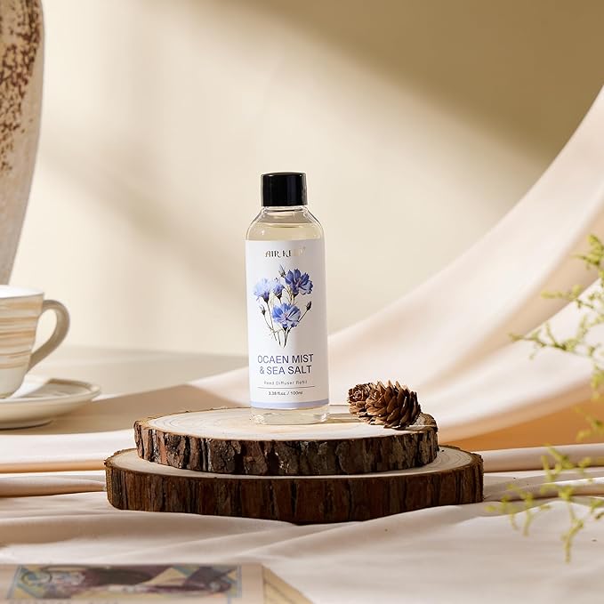 Airkeep Reed Diffuser Oil Refill/Ocean Mist&Sea Salt/3.38oz(100ml/1 Pack/Scented Oil Refill for Reed Diffuser Home Fragrance for Bedroom, Bathroom Office Home Decor