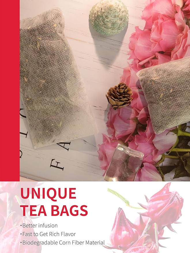 TeeLux Hibiscus Iced Tea, Family Sized Hibiscus Tea Bags, Natural Hibiscus Flowers Herbal Tea, Refreshing Tart Flavor, Caffeine Free, 20 Count