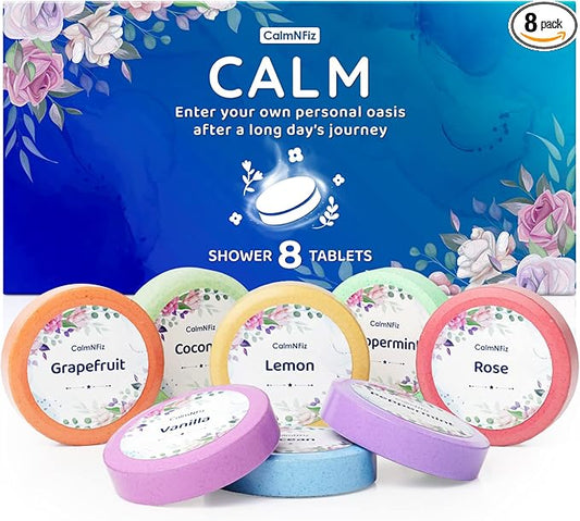 Shower Steamers 8 Pack with 8 Natural Fragrances - Easter Basket Stuffers 2025, Gifts for Mom, Self Care & Relaxation Shower Bombs for Women/Men, Travel Essentials for Friends Who Have Everything