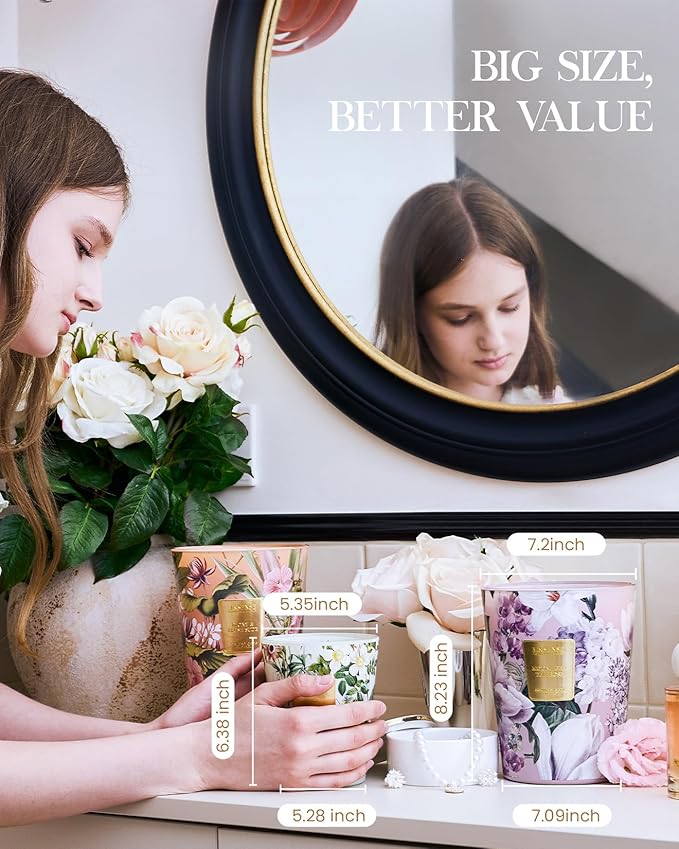 M&SENSE Peaceful Patchouli Scented Natural Soy Wax Candle, 14.1oz 60 Hours Long Lasting Slow Burning Candles for Home Decor, Aromatherapy Candle for Stress Relief