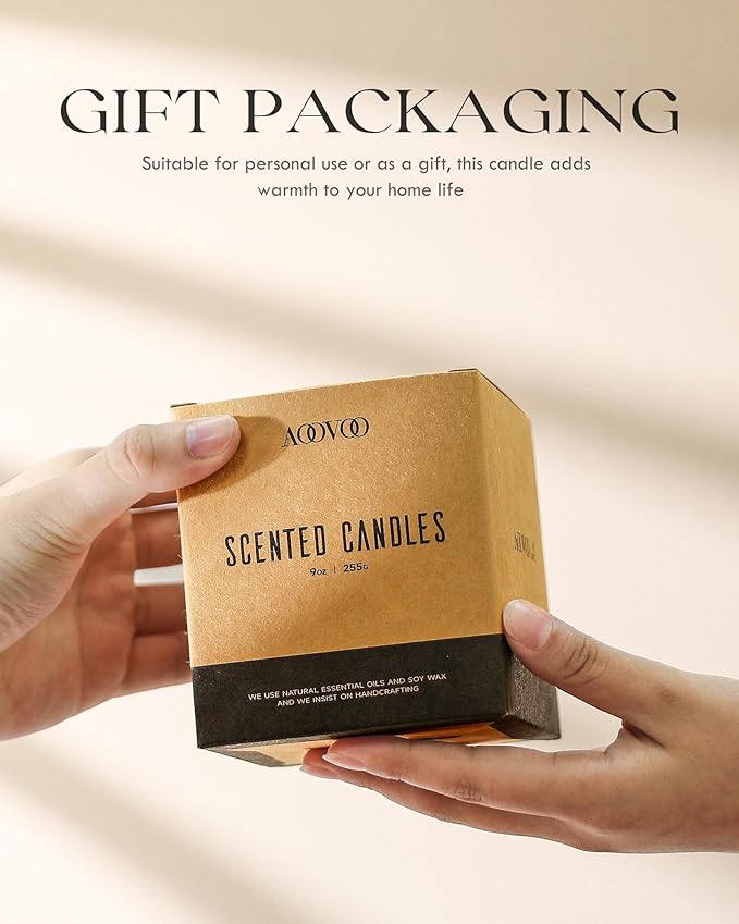 AOOVOO Balsam Cedar Candle - Large Pine Scented Soy Wax Aromatherapy Candle, 9 oz