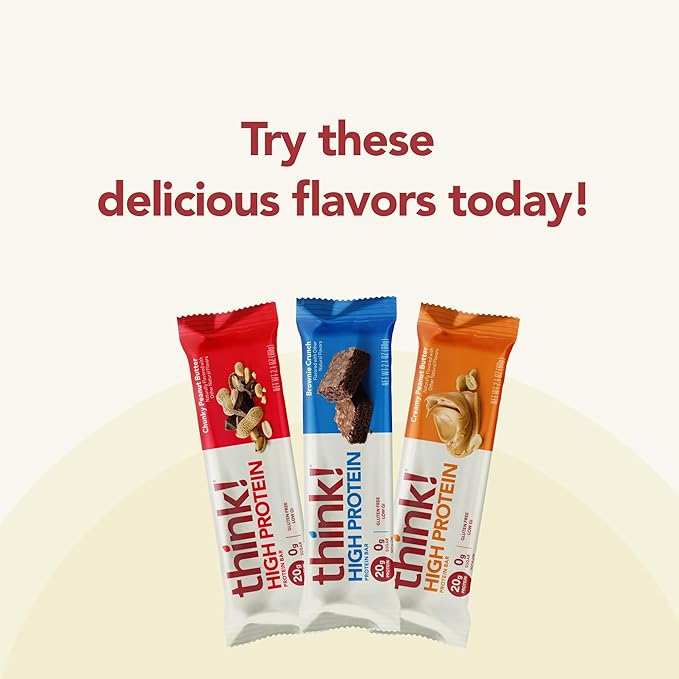 think! Protein Bars, High Protein Snacks, Gluten Free, Kosher Friendly, Girl Scouts Thin Mint, Nutrition Bars, 2.1 Oz per Bar, 10 Count (Packaging May Vary)