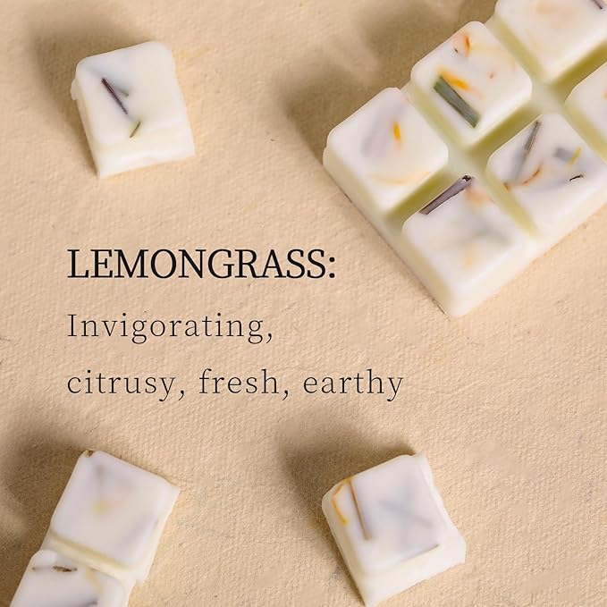 LETINE Wax Melts 2.5oz(1 Pack), Lemongrass Scented Wax Melts, 100% Soy Wax Melts Wax Cubes with Natural Strong & Non Toxic Essential Oil for Warmer, Gifts Set for Home Fragrance/Spa/Aromatherapy