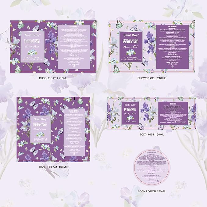 Bath & Shower Spa Basket Gift Set, Perfume Scent spa kit for women w/ Shower Gel, Bubble Bath,Lotions, Bath and Body Christmas Gifts for Women, Self Care Gifts Basket for Her, Birthday Gifts